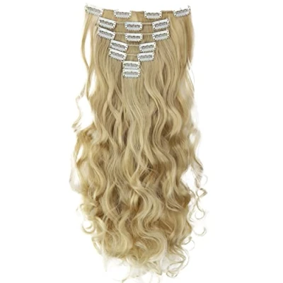Image of CAISHA XXL 15&quot; 8 Pieces Set Clip In Extensions Hair Extension Hairpiece Voluminous Wavy Light Blonde CES118 1