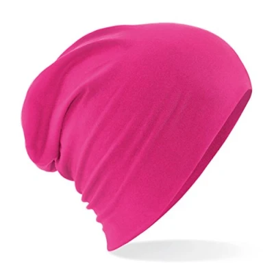 Image of Beechfield B368 Hemsedal Cotton Slouch Beanie Fuchsia