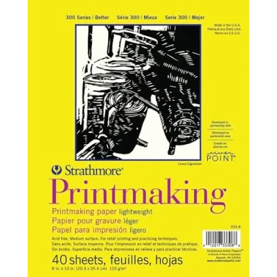 Image of Pro Art Strathmore Printmaking Paper Pad 8 x 11 inch, 40 Sheets, White, 8x10