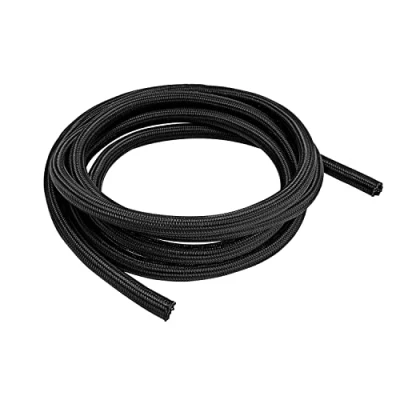 Image of Amazon Basics Easy Cut Cable Tidy Tube for Management, Cord Organiser, 3 m, Black