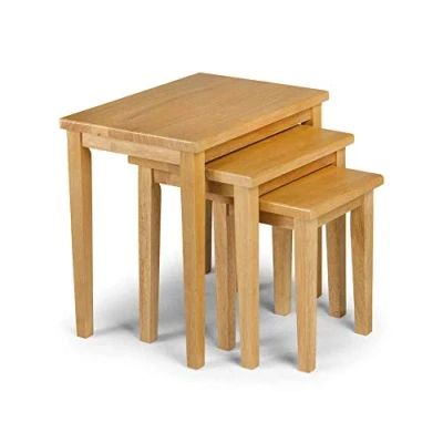 Image of Julian Bowen Light Oak Wood Cleo Nest of Tables