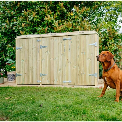 Image of The Garden Village Shireburn Triple Wheelie Bin Store 360L