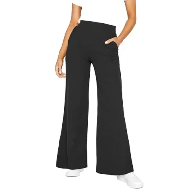 Image of PixieGirl Black Stretch Scuba Wide Leg Trousers Petite