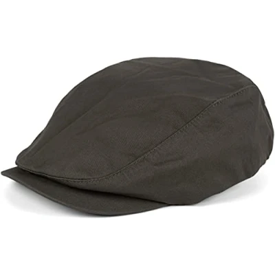 Image of styleBREAKER Unisex Convertible Cap, Solid Color, Flat Adjustable Hook and Loop Fastener, Newsboy Peaked Cap 04023004, Colour:Dark Grey