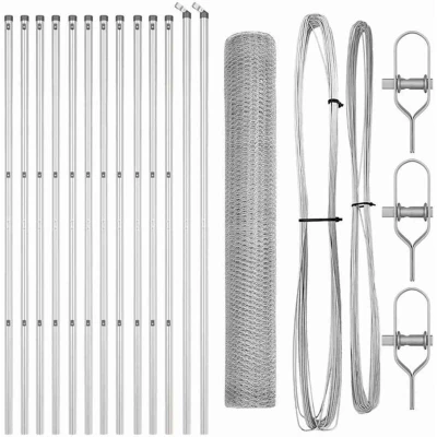 Image of vidaXL Fencing Set of 2 Galvanised Steel 25 m Durable
