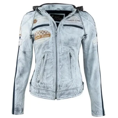 Image of Urban Leather Women&#039;s Motorcycle Jacket &#039;58 LADIES&#039; Lambskin Biker CE Approved Remouvable Armour for Back, Shoulders and Elbows, UR 319
