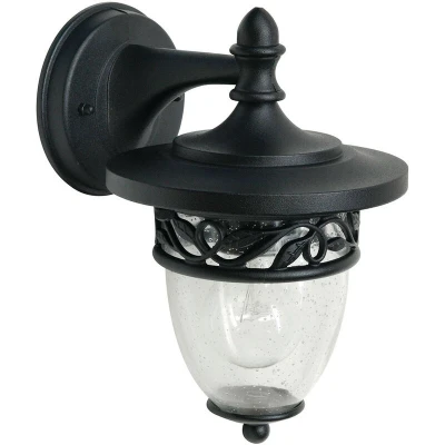 Image of Burford 1 Light Outdoor Wall Lantern Black IP44, E27