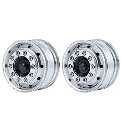 Image of AXspeed Metal front rims, 2 pieces wheel hubs for 1:14 Tamiya trailer tractor car accessories, Silver