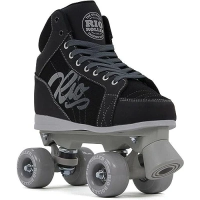 Image of Rio Roller Lumina Quad Skates Black/Grey (UK 2 / EU 34)