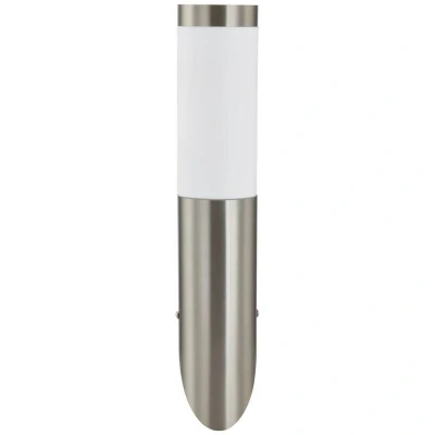 Image of Lindby outdoor wall light Statius, grey, stainless steel, sensor