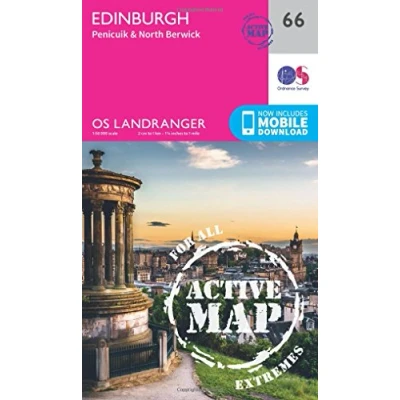 Image of Landranger Active 66 Edinburgh, Penicuik &amp; North Berwick Map With Digital Version