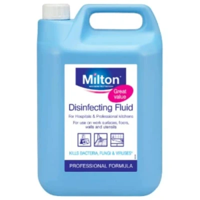 Image of Milton Disinfecting Fluid, For Use On Work Surface, Floors, Walls &amp; Ustensils 5L x 2