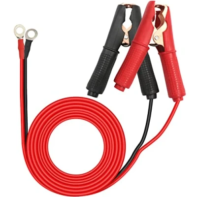 Image of HuaLiSiJi Car Battery Alligator Clips 12V 24V Jumper Clip 30a to O Ring, for Charging Or Other Equipment (1.8m)