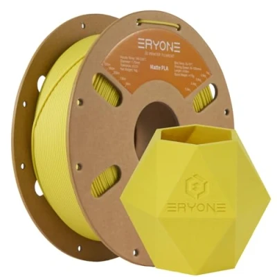 Image of ERYONE Matte PLA Filament 1.75mm, 3D Printer Filament, +/ 0.03mm, 1kg(2.2lbs)/Spool, Yellow