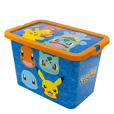 Image of Stor Pokemon Storage Box Container with Click Lock Lid, For Kids, Bedroom, Playroom, Toys, BPA Free (7 Litre)