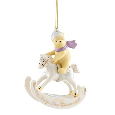Image of Lenox 2023 Winnie The Pooh Baby&#039;s 1St Christmas Ornament, Porcelain, Multi Color, 0.32