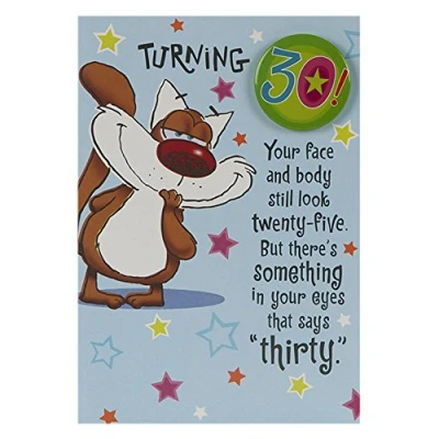Image of Hallmark 30th Birthday Card &#039;With Age Badge&#039; Medium
