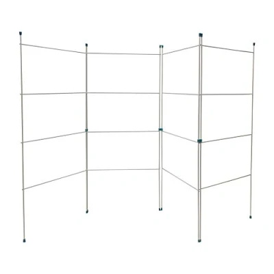 Image of JVL 11 004 Caravan Indoor/Outdoor Four Panel Folding Clothes Airer Laundry Dryer, Plastic/Metal, White