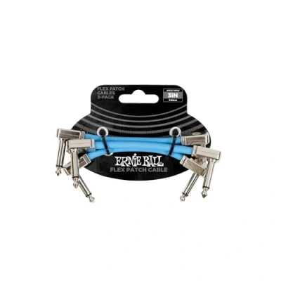 Image of Ernie Ball Flex Patch Cable 3in Blue 3 Pack
