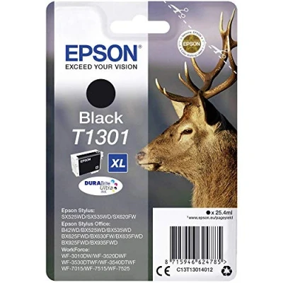 Image of Epson Stag Singlepack Black T1301 DURABrite Ultra Ink