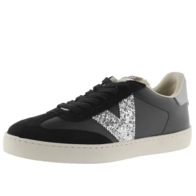 Image of victoria Berlin Ciclista Leather Effect Low Tennis &amp; Split Pieces Glitter Logo 1126185 for Women Negro 38