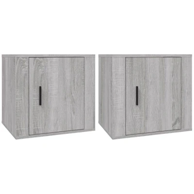 Image of vidaXL Bedside Cabinets 2 pcs Grey Sonoma 50x39x47 cm