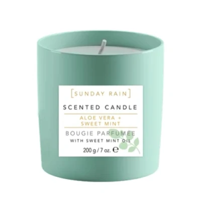 Image of Sunday Rain Aloe Vera &amp; Sweet Mint Soy Candle, with Aromatherapy Oils, Up to 40 Hours Burn Time, Refreshing Calming Fragrance, 265g