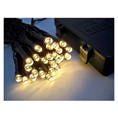 Image of Best Artificial 40 LED Indoor Battery String Lights 4M Length Party Fairy Christmas (Warm White With Black Cable)