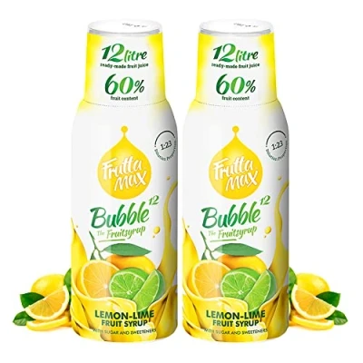 Image of 2 Pack FruttaMax Fruit Syrup Concentrate Less Sugar with 60% Content Suitable for soda Machine (2x500ml) (2 x Lemon Lime)