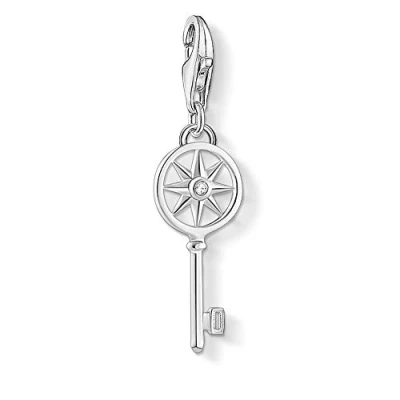 Image of Thomas Sabo Women Charm Pendant Key with Star Club 925 Sterling Silver 1799 051 14