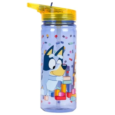 Image of Bluey Plastic Bottle with Straw BPA Free 580 ml School Water for Boys 100% Leakproof Durable Drink