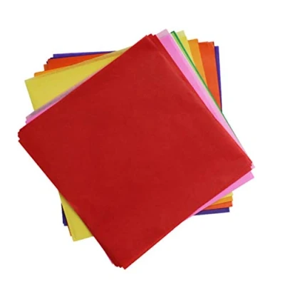 Image of 480 Assorted Colours Tissue Paper Squares for Kids Crafts 100mm