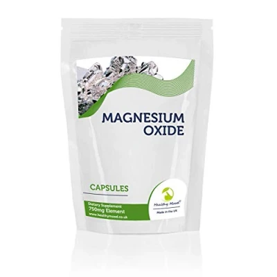 Image of Magnesium Oxide 750mg Capsules Dietary Supplement UK Pack of 60 Pills