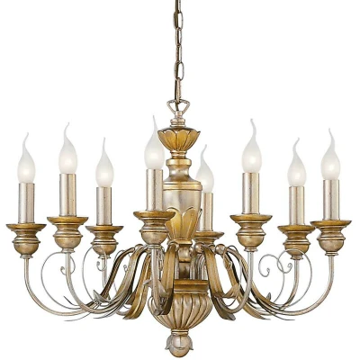 Image of Dora 8 Light Chandelier Antique Brass Finish, E14