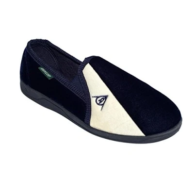 Image of DUNLOP Mens Famous Winston II Slippers with Super Comfort Cushioned Insock Navy Cream