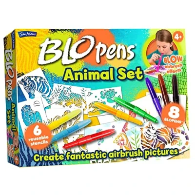 Image of John Adams BLOPENS® Animals Activity Set: Blow airbrush effects Arts &amp; crafts Ages 4+