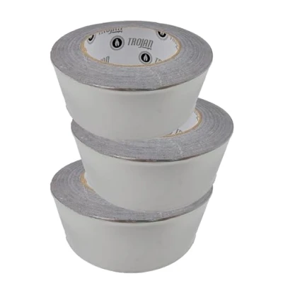 Image of Trojan Aluminium Tape (50mm x 45m), Highly Adhesive Foil Tape, Insulation For Insulating And Sealing Ducts &amp; pipes, Heat Resistant, Silver, Water Proof (3)