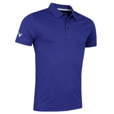 Image of Callaway Men&#039;s Short Sleeve Golf Polo Shirt, Blue Clematis, S