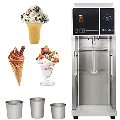 Image of YXMxxm Commercial Ice Cream Maker Machine, Stainless Steel Chill Drink Mixer with 3 Cups, Makes Cream, Sorbet, Frozen Yoghurt,500W