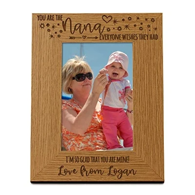 Image of ukgiftstoreonline Personalised You Are The Nana Photo Frame Portrait Oak Wood Finish (4 x 6 Inch)
