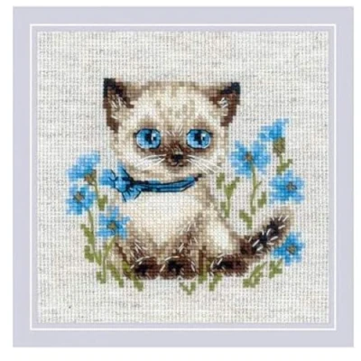 Image of RIOLIS Counted Cross Stitch Kit 6&quot;X6&quot; Siamese Kitten (14 Count)