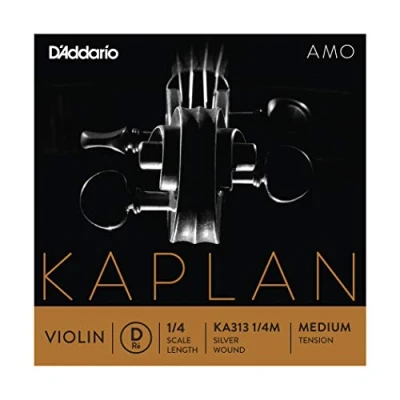 Image of D&#039;Addario Kaplan Amo Violin String Single D KA313 1/4M Strings 1/4 Scale, Medium Tension