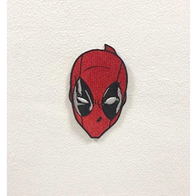 Image of Deadpool face Badge Clothes Iron on Sew Embroidered Patch appliqué