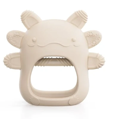 Image of akolik Baby Teething Toy for 3 6 12 Months, Teethers Ring Silicone, Grasping Toy, BPA Free Newborn Chew Toys (White)