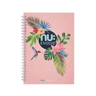 Image of nu: Notebooks Evolve Tropical Range Recycled A5 Notebook Pink 120 Pages 80 GSM