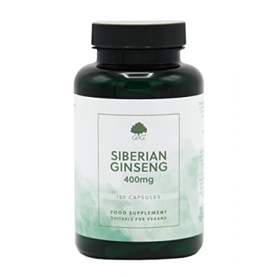 Image of Siberian Ginseng Capsules 400mg per Capsule 120 Vegan G&amp;G Vitamins