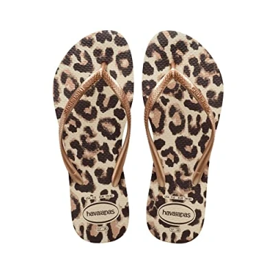 Image of Havaianas Slim Animals Beige/Rose Gold/Dark Brown 33/34