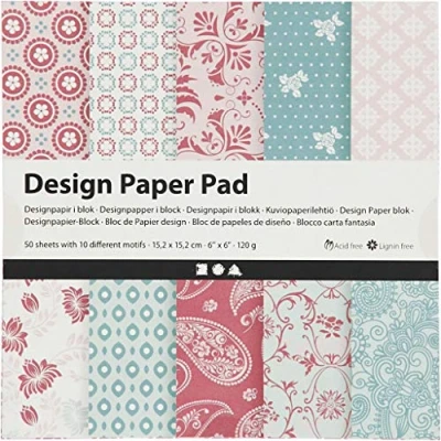 Image of Creativ Patterned Card and Paper, Rose, One Size