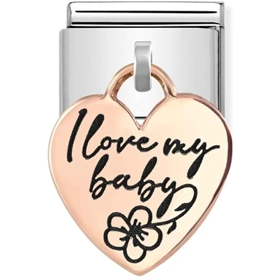 Image of Nomination Rose Gold Baby Heart Drop Charm