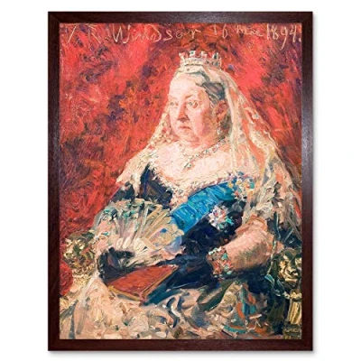 Image of Laurits Tuxen Portrait Of Queen Victoria Art Print Framed Poster Wall Decor 12x16 inch